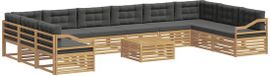 vidaXL - Bank loungeset - 10 zitplekken - wit en antracietkleurig