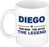 Bellatio Decorations naam cadeau mok - Diego - man myth legend - koffiemok - 300 ml - collega - vaderdag