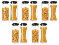 Arendo Lot de 10 bocaux de conservation, 2350 ml chacun, verre borosilicaté, résistant aux températures, transparent