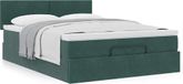 Prolenta Maison Exclusive - Cadre De Lit Ottoman Avec Matelas Vert Foncé 140x200 Cm Velours