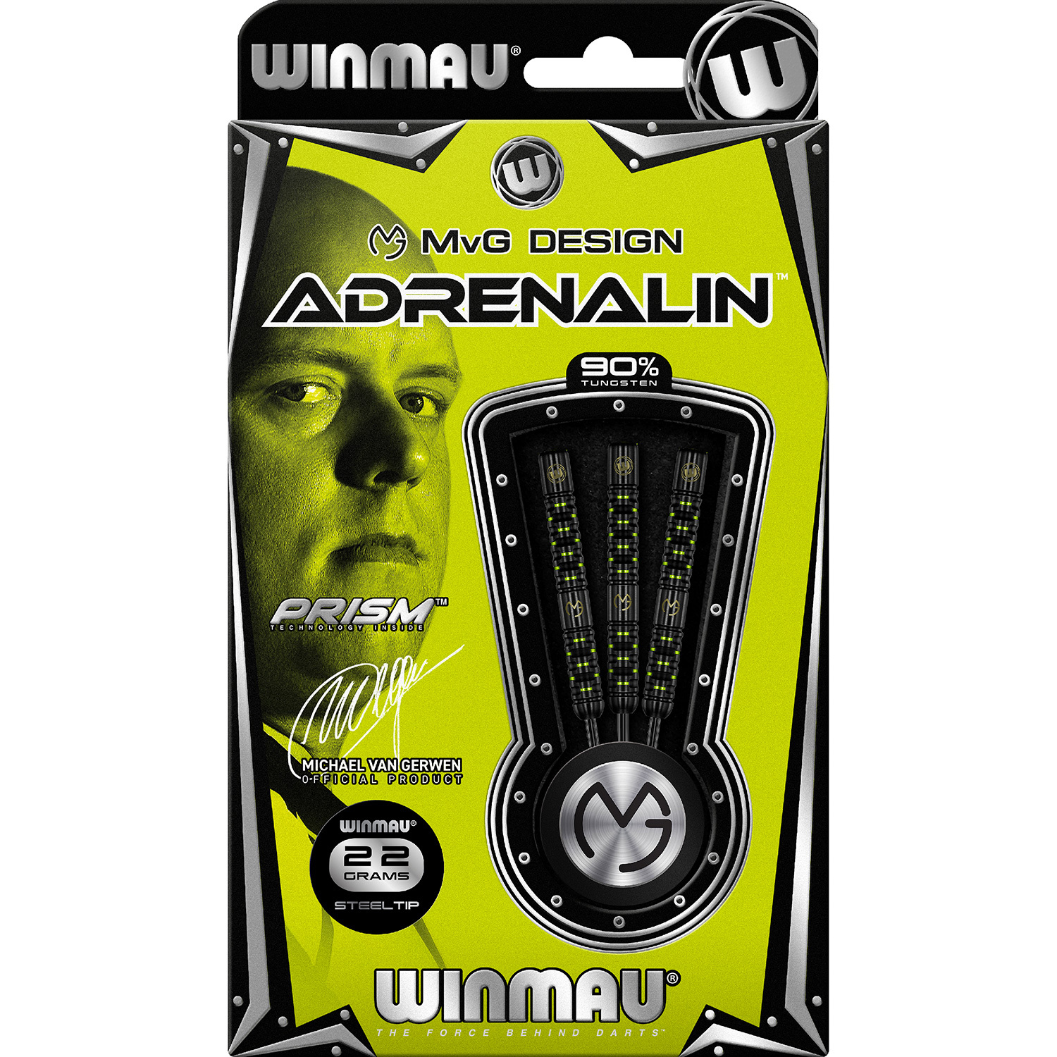 WINMAU Winmau Michael van Gerwen Adrenalin 90% tungsten steeltip dartpijlen