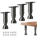 Set de 4 pieds de meuble réglables en métal noir