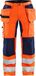 Blåkläder Blaklader Werkbroek met stretch High Vis 1552-1811 - High Vis Oranje/Marineblauw - D96