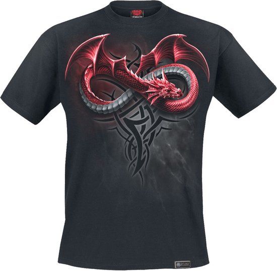 Spiral Heroes Inc. Europe B.V. Spiral Infinity Dragons Heren T-shirt - Zwart - L