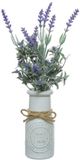 Merkloos Lavendel kunstplant - in witte pot - paars - H32 cm
