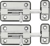 AMIG schuifslot/plaatgrendel - 2x - zamak - 3.5cm - verchroomd - incl schroeven - deur - raam