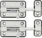 AMIG schuifslot/plaatgrendel - 2x - zamak - 3.5cm - verchroomd - incl schroeven - deur - raam