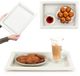 KADAX Plateau rectangulaire en plastique pour cuisine, plateau de cuisine antidérapant, plateau, plateau à café avec poignées, plateau de petit-déjeuner, plateau à café (blanc)