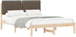 vidaXL Bedframe met gestoffeerd hoofdeinde, taupe, 160 x 200 cm