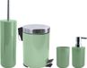 MSV brosse à toilettes avec porte-balai/tasse/distributeur de savon/poubelle à pédale Moods - plastique/métal - vert