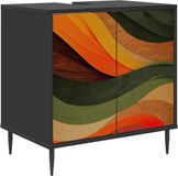 vidaXL Badkamerkast BONN Zwart eiken 60 x 40 x 61 cm Bewerkt hout