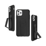 CLCKR iPhone 11 Pro Max Telefoongreep en Standaard - Carbon Fibre PU Zwart