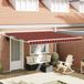 Maison Exclusive - Parasol extensible, rouge et noir, 350 x 250 x 165 cm