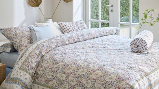 Pip Studio Kairi Bloom dekbedovertrek Lits-Jumeaux Licht blauw Katoen