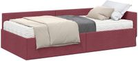 vidaXL Hoekbedframe met matras - Wijnrood - 80 x 200 cm - Stof