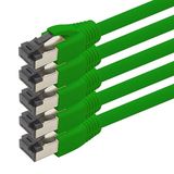 1aTTack.de 1,5 m Cat 8 netwerkkabel CAT8 kabel groen - 5 stuks Cat.8 LAN 2000 MHz 40 Gbit s 40GBase-T PoE+ patchkabel Ethernetkabel LSZH - 5 x 1,5 meter groen