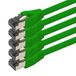 1aTTack.de 1,5 m Cat 8 netwerkkabel CAT8 kabel groen - 5 stuks Cat.8 LAN 2000 MHz 40 Gbit s 40GBase-T PoE+ patchkabel Ethernetkabel LSZH - 5 x 1,5 meter groen