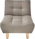 Vente-unique Uitklapbare chaise longue van taupegrijze stof ESTEBAN