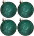 Cosy&Trendy Billiet - Vanlaere 4x stuks kunststof glitter kerstballen donkergroen 10 cm
