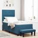 Maison Exclusive - Lit boxspring avec oreillers, bleu foncé, 200 x 100 cm, velours