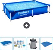Bestway Rechthoekig Steel Pro Zwembad - 221 x 150 x 43 cm - Blauw