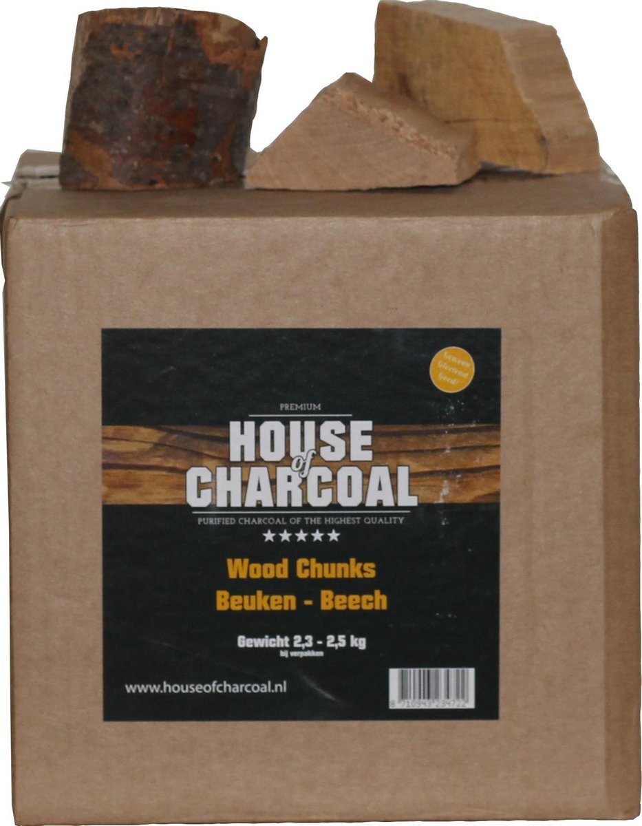 House of Charcoal Rookhout chunks Beuken - Chunks Beech smoking wood - 2,5 kg