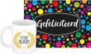 Shoppartners Bv Mug cadeau geslaagd thema - 300 ml - met A5 wenskaart Gefeliciteerd - Future Milionaire