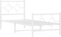 vidaXL Bedframe met hoofd- en voeteneinde metaal wit 80x200 cm
