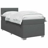 vidaXL Boxspringbed met matras en LED-verlichting, donkergrijs, 100 x 200 cm