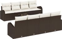 vidaXL Tuinbank Set 9-delig Bruin Polyrattan
