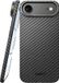 NEKIT Fiber Hoesje Geschikt voor Apple iPhone Air - Compatibel met MagSafe - High-Tech Kevlar - Back Cover Ultra Dun - Grijs/Zwart