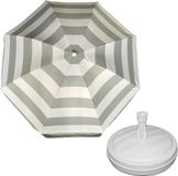 Merkloos Parasol - Zilver/wit - D120 cm - incl. draagtas - parasolvoet - 42 cm