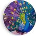 Artaza Forex Wall Circle Peacock with Colorful Feathers Oil Paint - Abstract - 50x50 cm - Small - Wall Circle - Round Painting - Wall Decoration Circle
