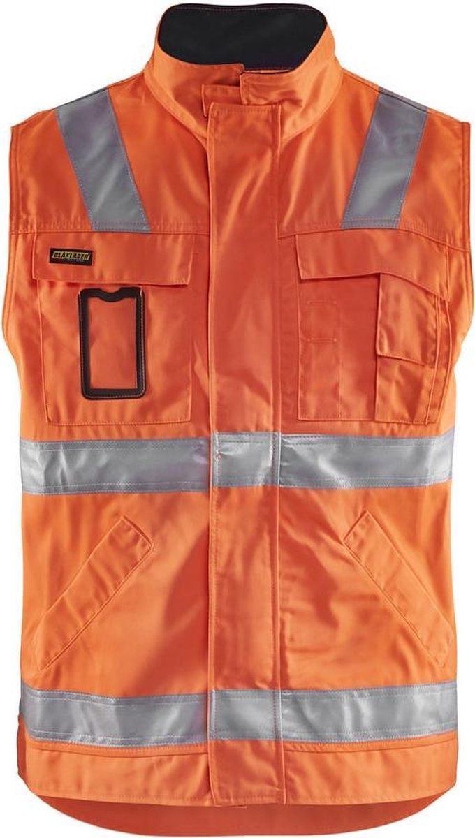 Blåkläder Blaklader Werkvest. Ongevoerd High Vis - High Vis Oranje/Marineblauw - 2XL