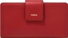 FOSSIL Portemonnee Logan RFID Tab Clutch Garnet Rood