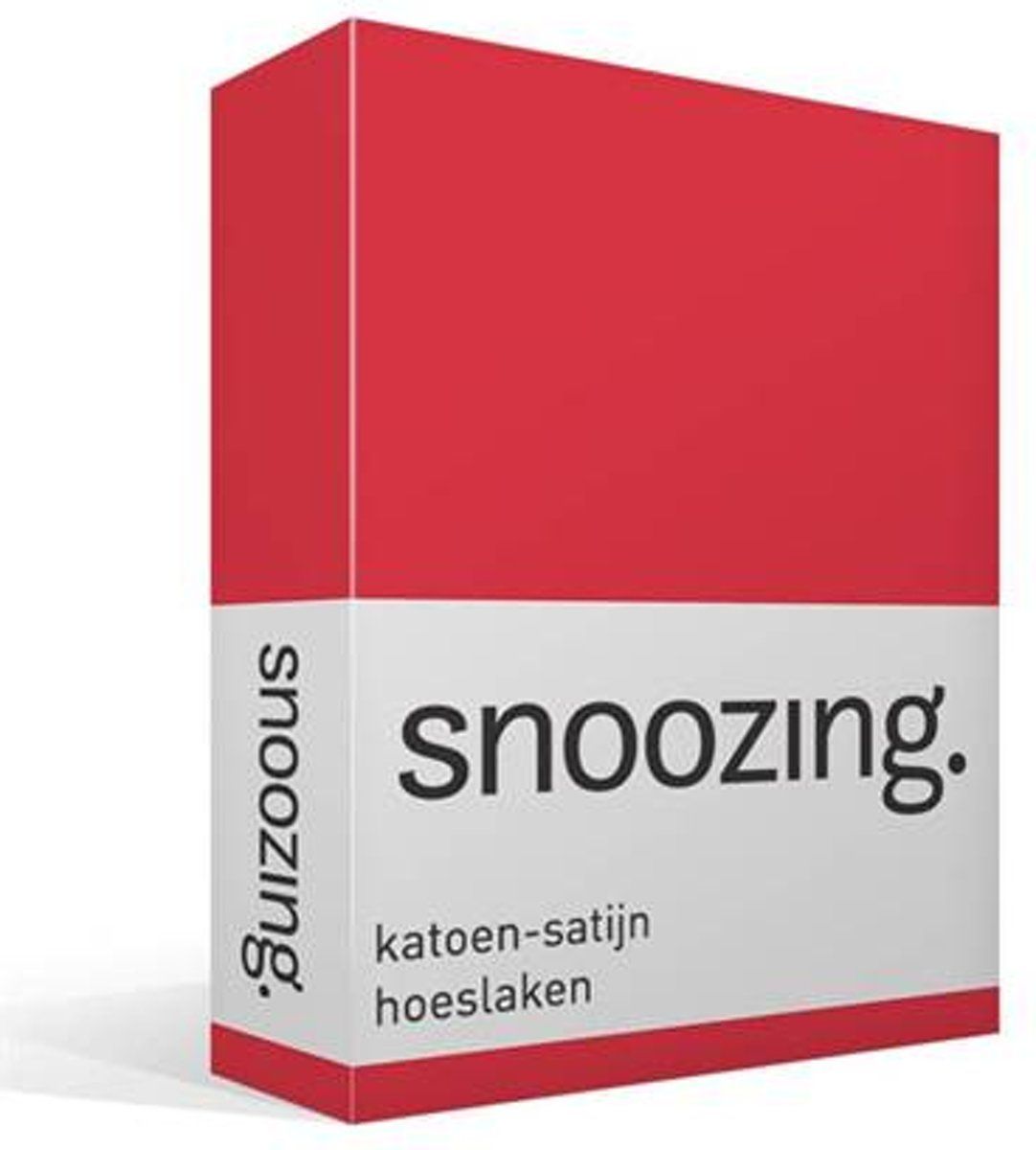 Snoozing Katoen-satijn Hoeslaken Lits-jumeaux 160x220 cm Rood