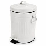 Relaxdays Badkamer prullenbak - 5 l - metaal - wit