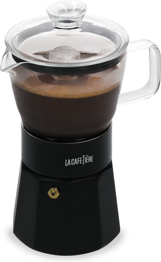 Espresso Maker, 6 Cups, 0.29 L, RVS, Glas, Zwart - La Cafeti&#232;re | Verona