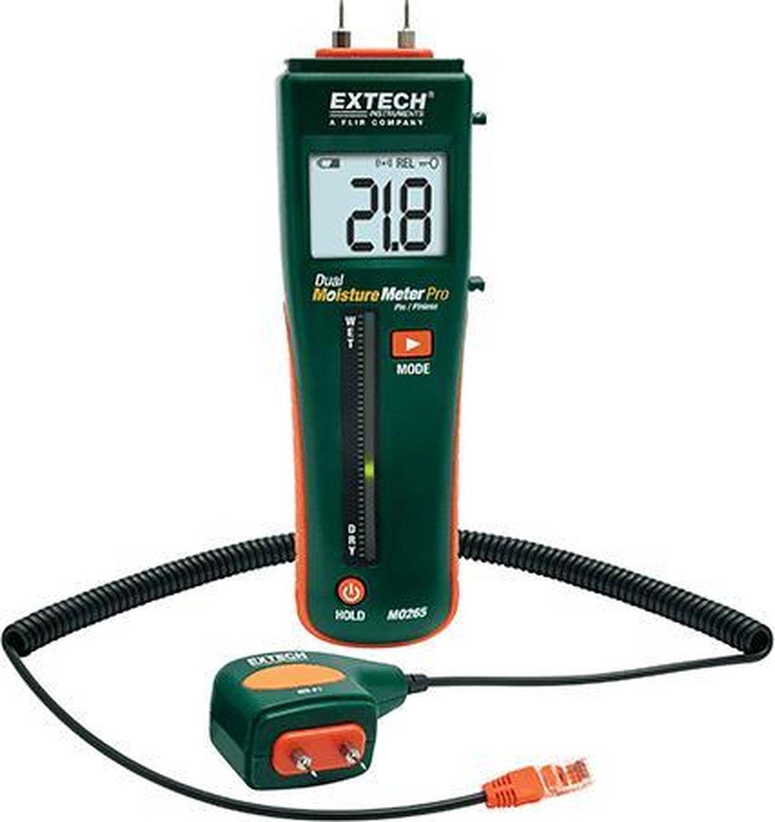 EXTECH MO265: Combinatie Pin/Pinless Vochtmeter