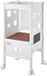 VEVOR MC-009 tabouret pour tout-petits, pliable, 3 réglages de hauteur, charge max. 56,75 kg, 510 x 540 x 942 mm, bois massif naturel, blanc