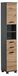 Armoire haute, 2 portes, 2 tiroirs, couleur anthracite/décor bois chêne, dimensions : 30,3 x 23,6 x 180,9 cm