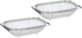 Marque non spécifiée Lot de 2 pièces évier de cuisine en acier inoxydable passoire/tamis extensible 35 cm - Tamis/passoires