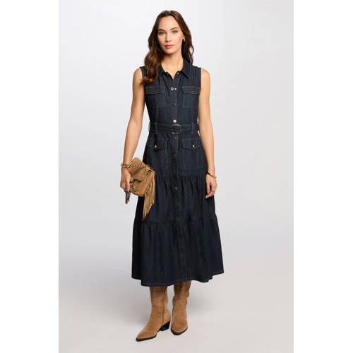 Morgan blousejurk dark blue denim