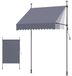 Store banne manuel, store rétractable d'extérieur de 150 cm pour patio, protection solaire, hauteur réglable, auvent pour porte et fenêtre de patio avec manivelle manuelle, idéal pour jardin, balcon, cour arrière, couleur gris foncé