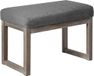CangLong Banquette rectangulaire de 27 pouces, repose-pieds gris, tissu polyester aspect lin pour salon, chambre à coucher, gris