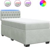 vidaXL Boxspringbed met matras, fluweel, lichtgrijs, 80x200 cm