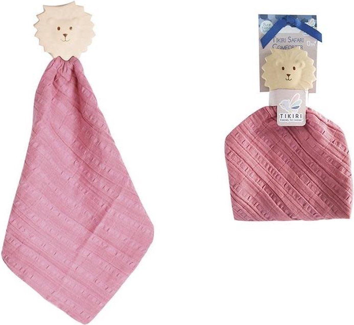 Tikiri Roos Knuffeldoekje Safari Leeuw - Roze