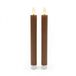 Merkloos Relaxdays LED dinerkaarsen - 2 stuks - met ribbels - koffie