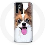 Maniacase Hoesje voor Huawei P30 pro Continental Miniatuur Spaniël Vlinder Puppy Wit en Bruin
