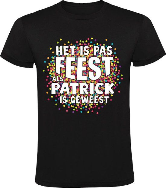 Sol's Het is pas feest als Patrick is geweest Heren T-shirt Zwart 4XL